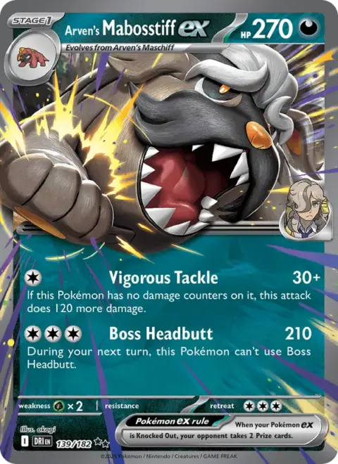 Arven's Mabosstiff ex — Destined Rivals 139/182 (Holo)
