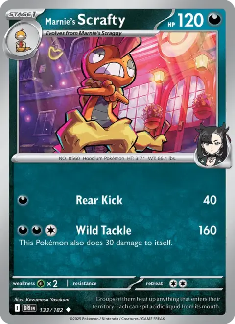 Marnie's Scrafty — Destined Rivals 133/182 (Reverse Holo)