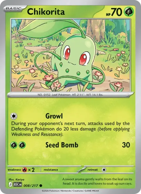 Chikorita — Ascended Heroes 008/217 (Cosmos Holo)