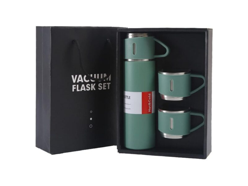 Set de Regalo Termo y 3 Tazas (Verde Menta)
